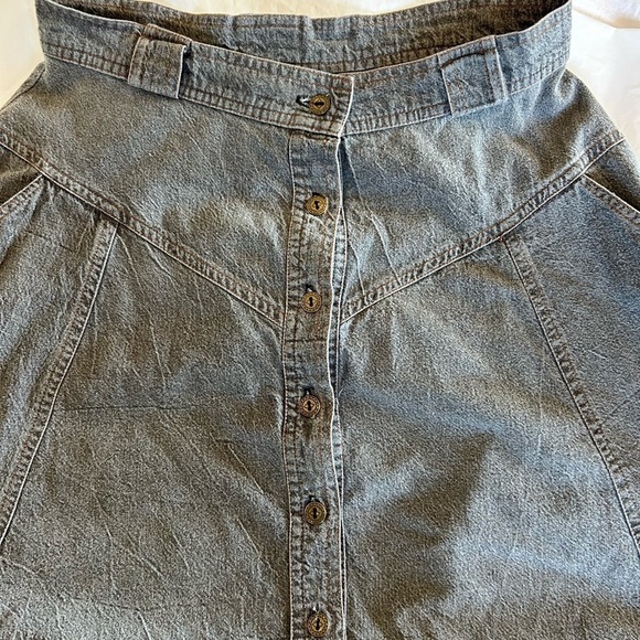 Lilia Smitty Vintage 90s Western Denim Swing Skirt M Gray - Picture 6 of 11